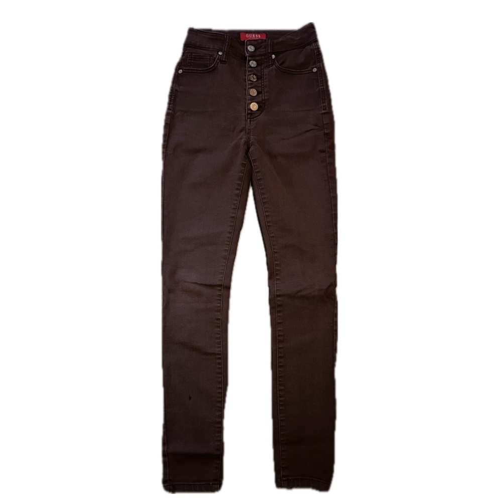 GUESS • Los Angeles • Skinny • Maroon • Jeans • High Waist • Button fly • 24 •